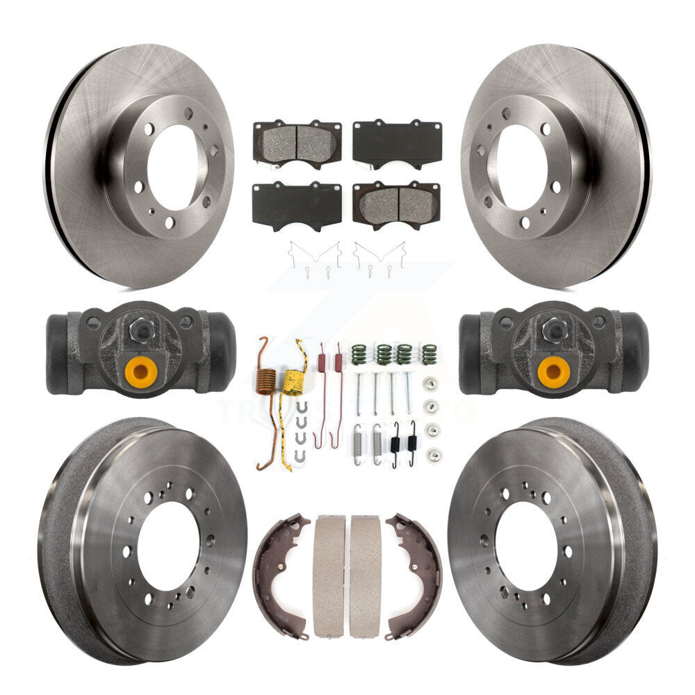 Front Rear Disc Brake Rotors Semi-Metallic Pads And Drum Kit (9Pc) For Toyota Tacoma K8S-104225