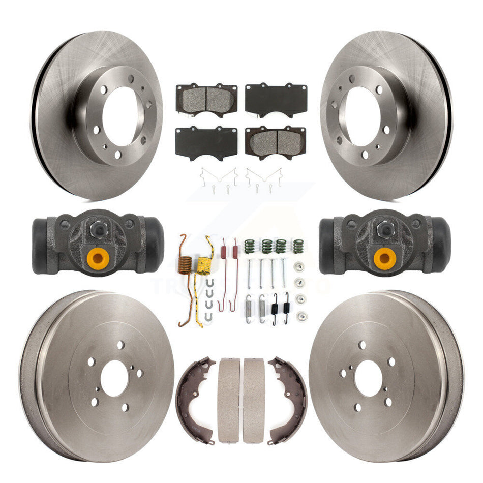 Front Rear Disc Brake Rotor Semi-Metallic Pad & Drum Kit (9Pc) For 2015 Toyota Tacoma RWD K8S-104227
