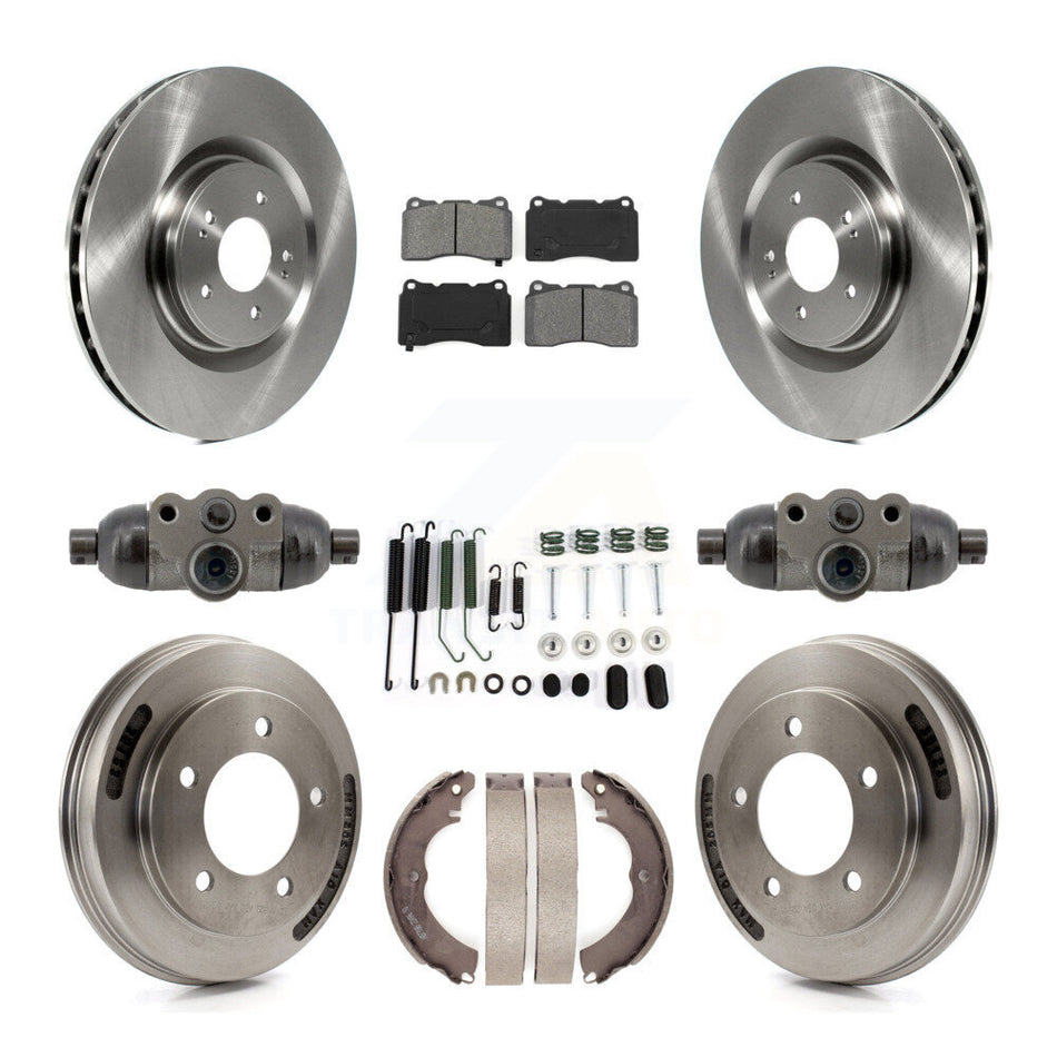 Front Rear Disc Brake Rotors Semi-Metallic Pads And Drum Kit (9Pc) For Mitsubishi Lancer K8S-104228