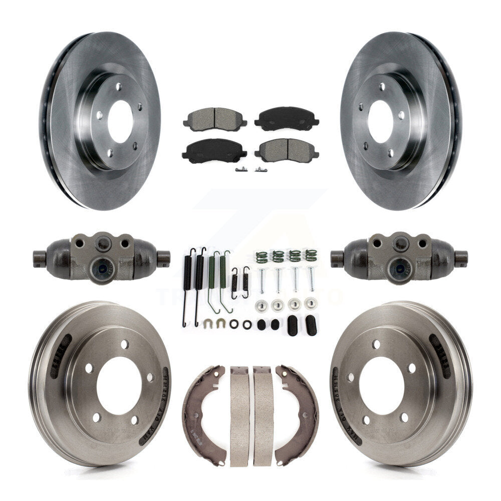 Front Rear Brake Rotors Semi-Metallic Pad & Drum Kit (9Pc) For 2008 Mitsubishi Lancer GTS K8S-104230