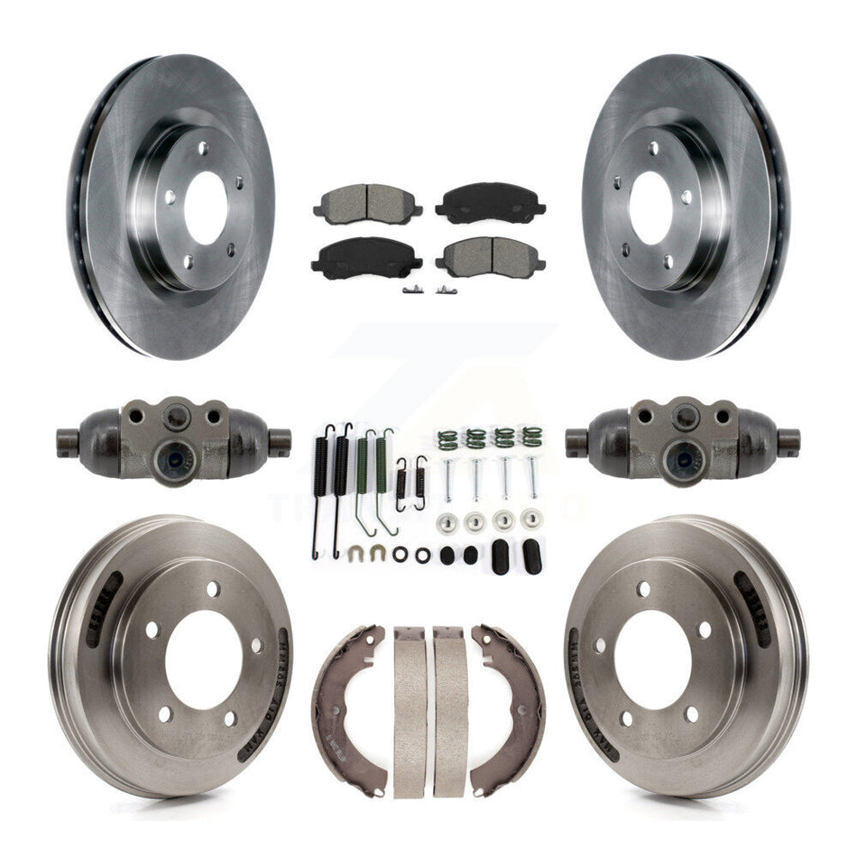 Front Rear Brake Rotors Semi-Metallic Pad & Drum Kit (9Pc) For 2008 Mitsubishi Lancer GTS K8S-104230