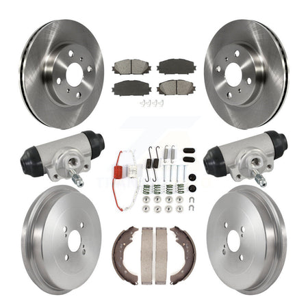 Front Rear Disc Brake Rotors Semi-Metallic Pad Drum Kit (9Pc) For Toyota Prius C Scion iQ K8S-104232
