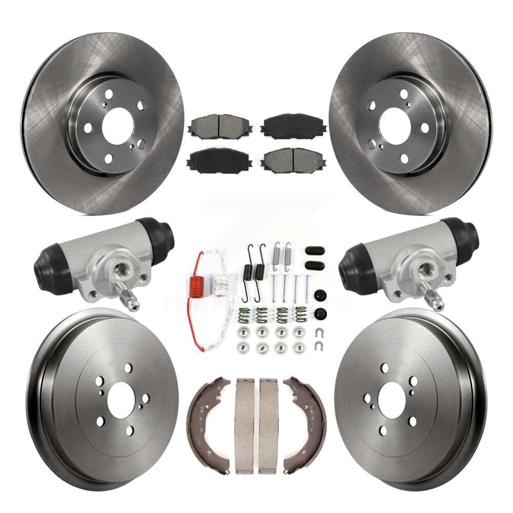 Front Rear Disc Brake Rotors Semi-Metallic Pads And Drum Kit (9Pc) For Toyota Corolla K8S-104233
