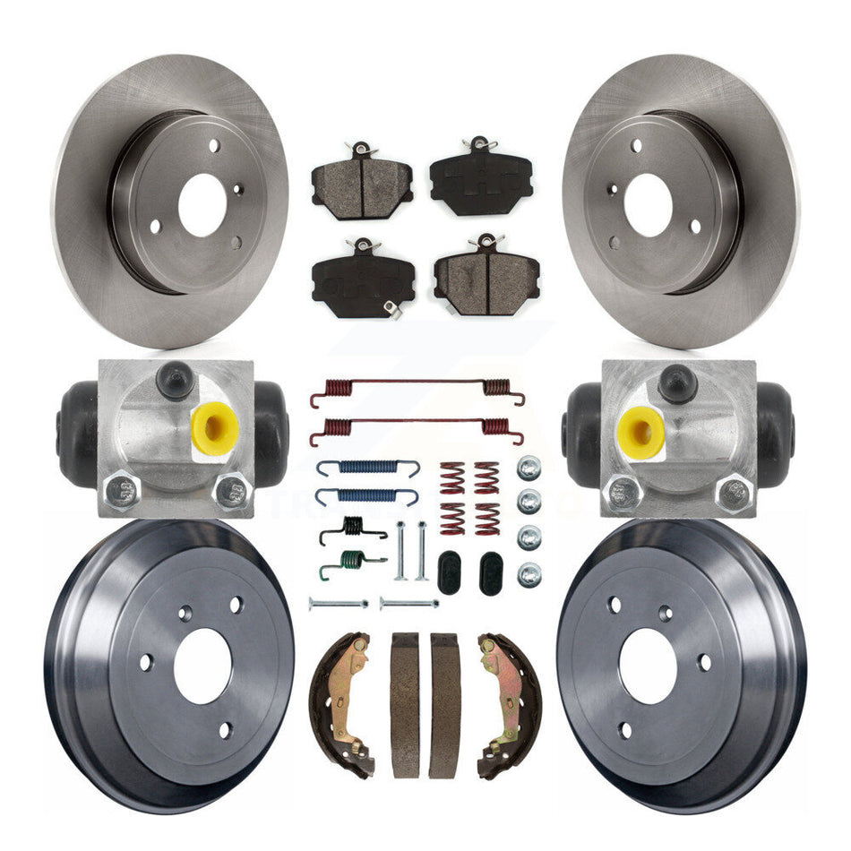 Front Rear Disc Brake Rotors Semi-Metallic Pads And Drum Kit (9Pc) For Smart Fortwo K8S-104235