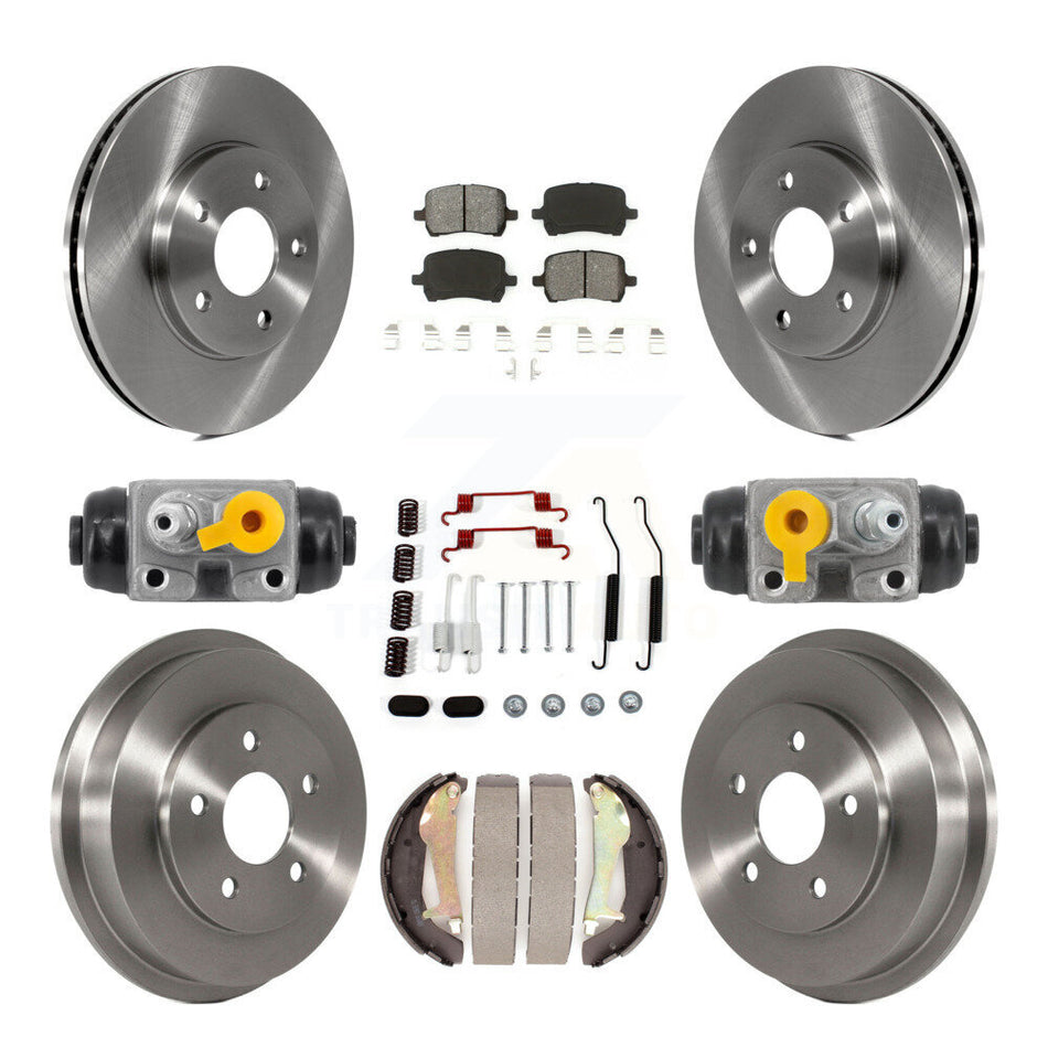 Front Rear Disc Brake Rotors Semi-Metallic Pads And Drum Kit (9Pc) For Chevrolet HHR K8S-104238