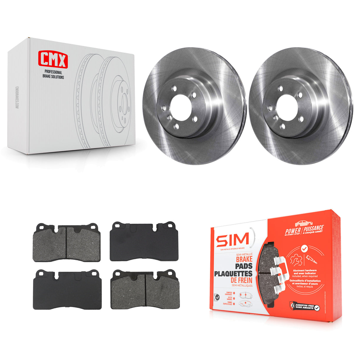 Front Disc Brake Rotors Semi-Metallic Pad Kit For 2006-2009 Land Rover Range Supercharged K8S-104248