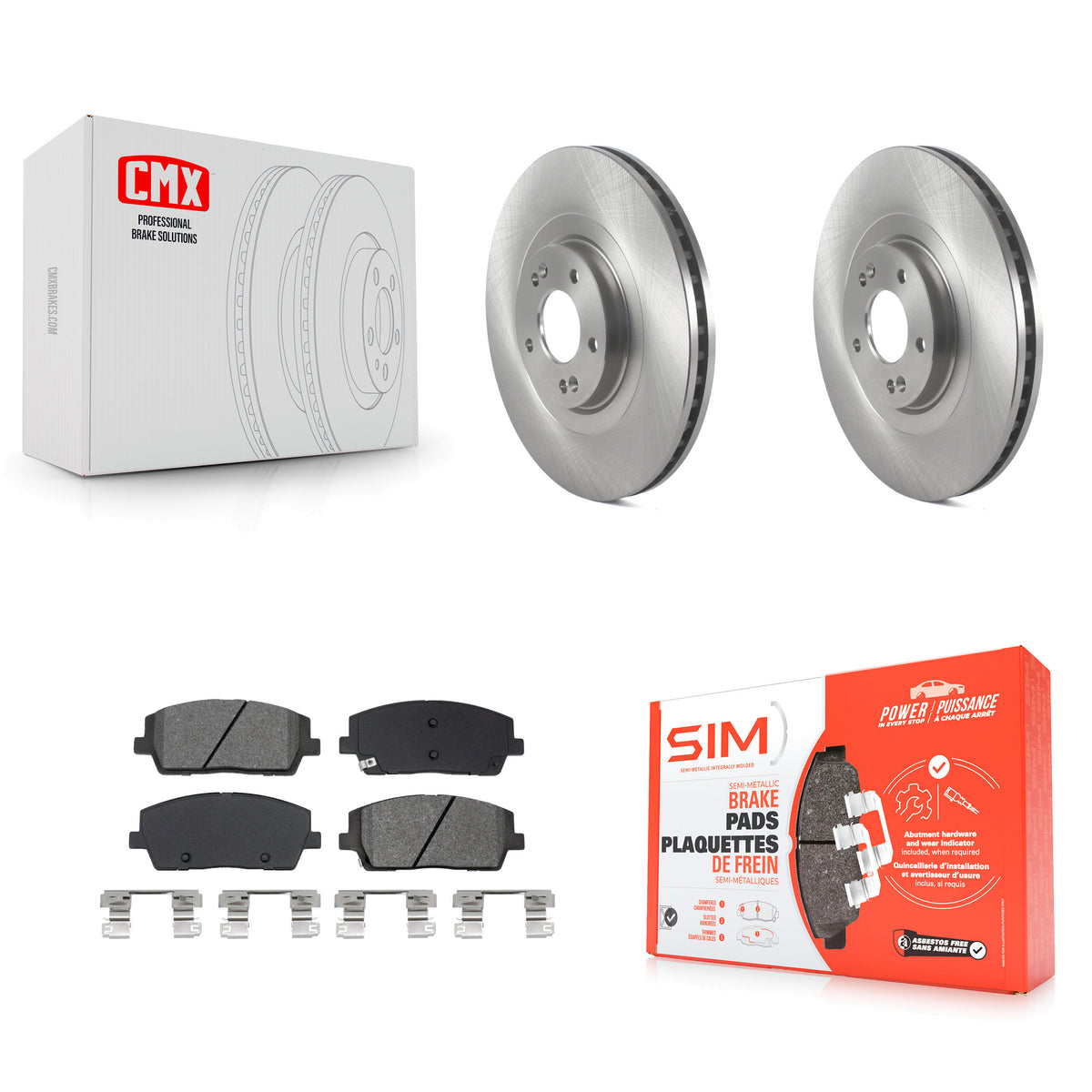 Front Disc Brake Rotor Semi-Metallic Pad Kit For 2020-2024 Hyundai Palisade Kia Telluride K8S-104249