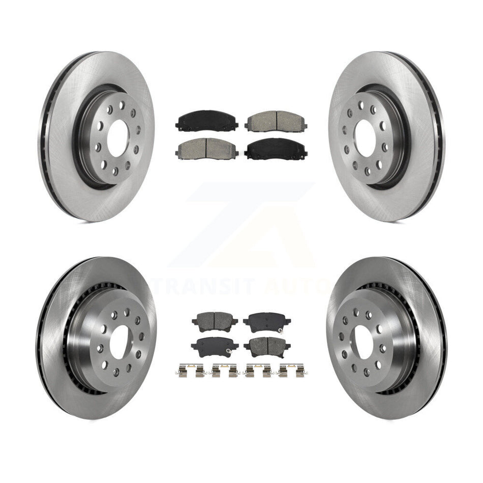 Front Rear Disc Brake Rotors And Semi-Metallic Pads Kit For 2020-2023 Jeep Gladiator K8S-104255