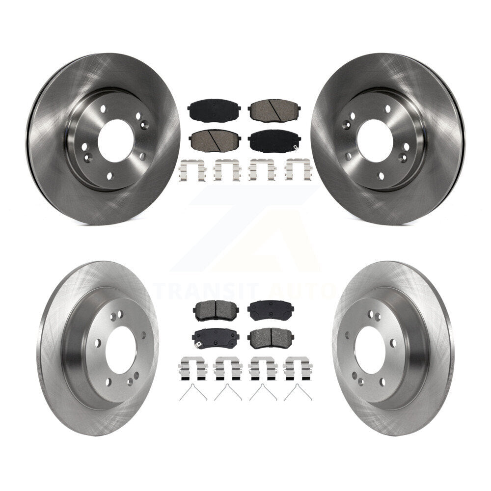 Front Rear Brake Rotor & Semi-Metallic Pad Kit For Hyundai Kona With Manual Parking K8S-104261