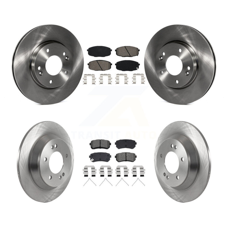 Front Rear Brake Rotor & Semi-Metallic Pad Kit For Hyundai Kona With Manual Parking K8S-104261