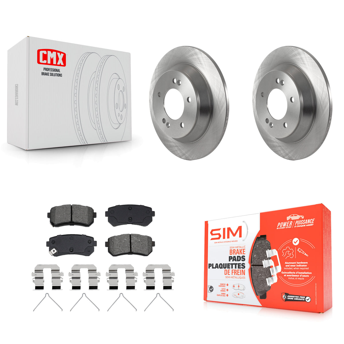 Rear Disc Brake Rotors And Semi-Metallic Pads Kit For Hyundai Kona K8S-104268