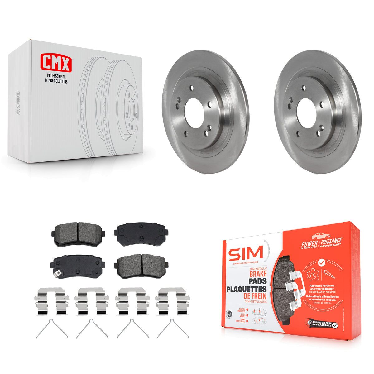 Rear Disc Brake Rotors And Semi-Metallic Pads Kit For Hyundai Kona Kia Seltos K8S-104269