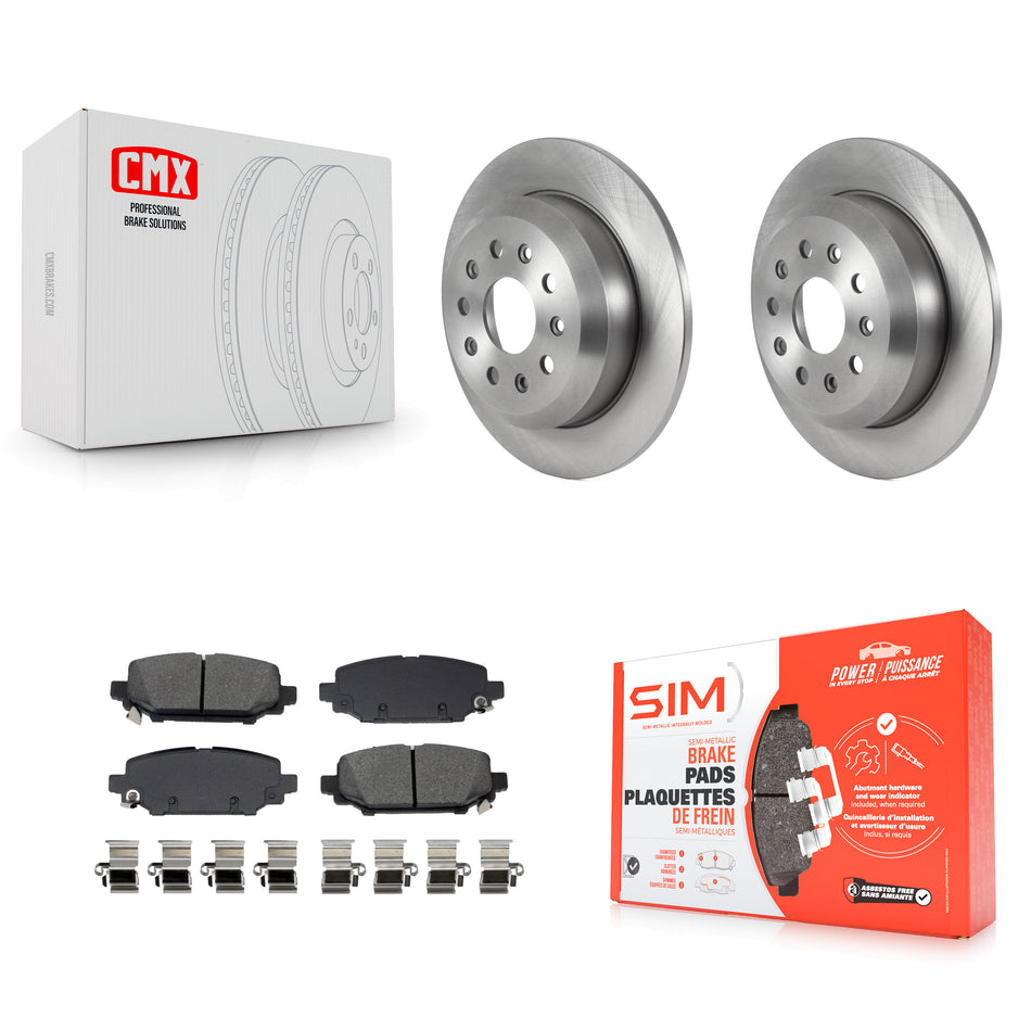 Rear Disc Brake Rotors And Semi-Metallic Pads Kit For 2018-2020 Jeep Wrangler Sport K8S-104273