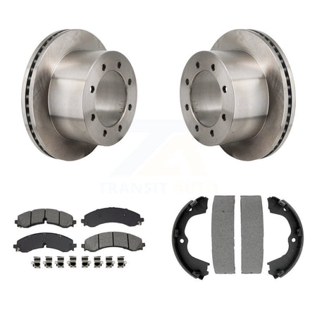 Rear Disc Rotors Semi-Metallic Pads & Parking Shoes Kit For GMC Sierra 3500 HD Chevrolet K8S-104276