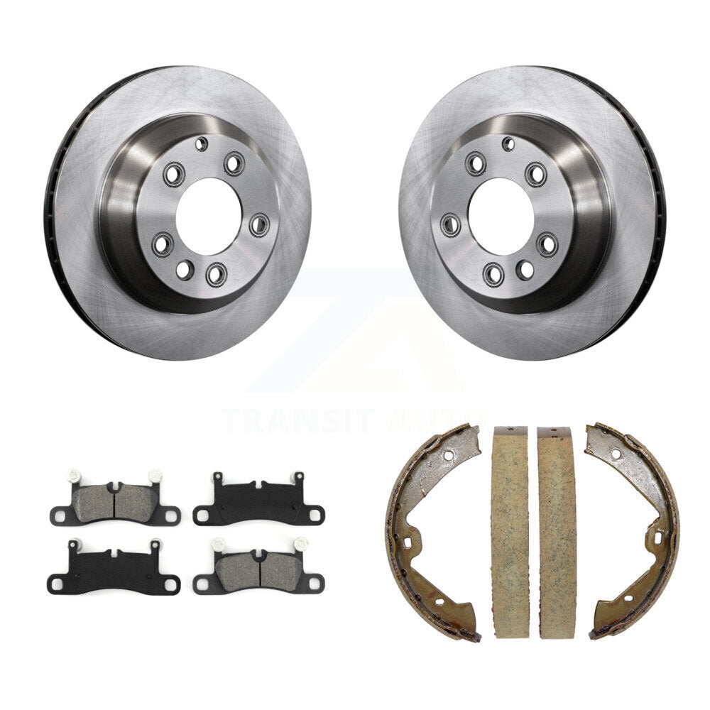 Rear Disc Rotors Semi-Metallic Pads And Parking Shoes Kit For Volkswagen Touareg Porsche K8S-104278