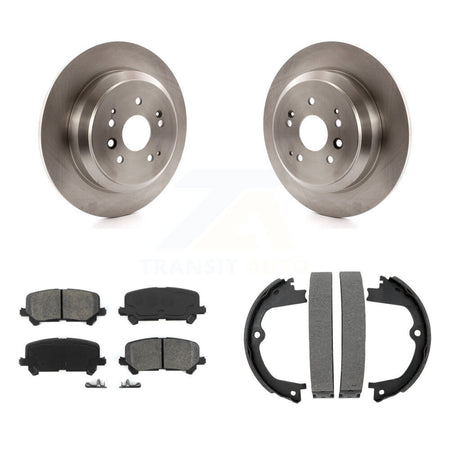Rear Disc Rotors Semi-Metallic Pads And Parking Brake Shoes Kit For 2014-2016 Acura MDX K8S-104279