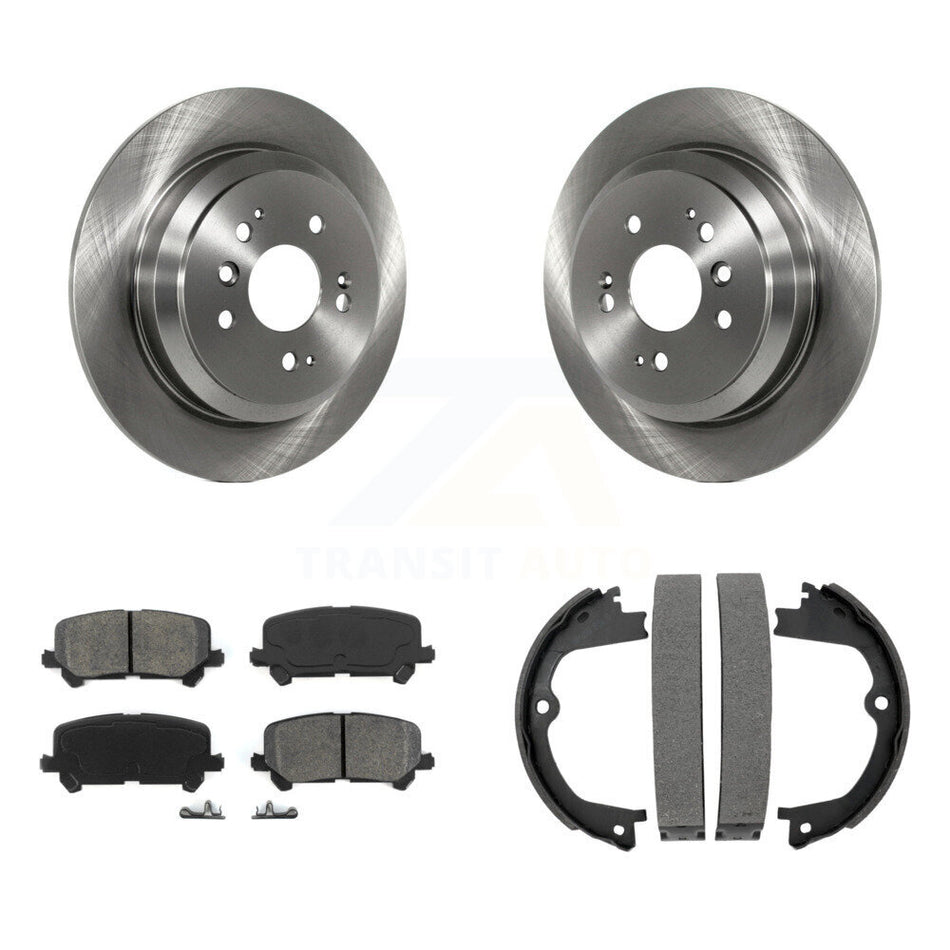 Rear Disc Rotors Semi-Metallic Pads Parking Shoes Kit For Honda Pilot Ridgeline Passport K8S-104280
