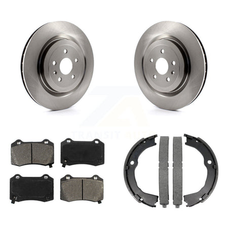 Rear Disc Rotors Semi-Metallic Pads & Parking Shoes Kit For Chevrolet Camaro Cadillac CTS K8S-104282
