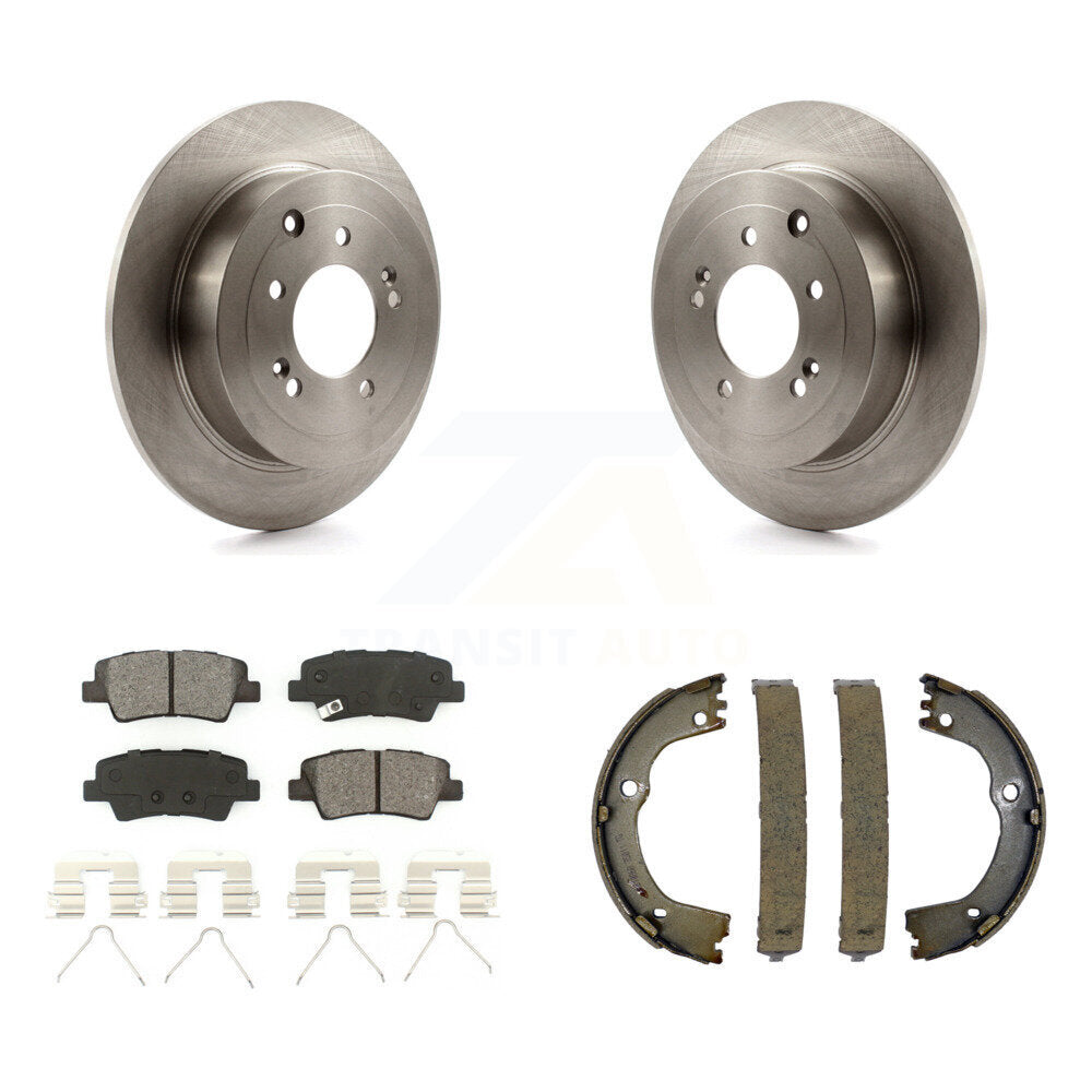 Rear Disc Rotors Semi-Metallic Pads And Parking Shoes Kit For Hyundai Tucson Kia Sportage K8S-104288