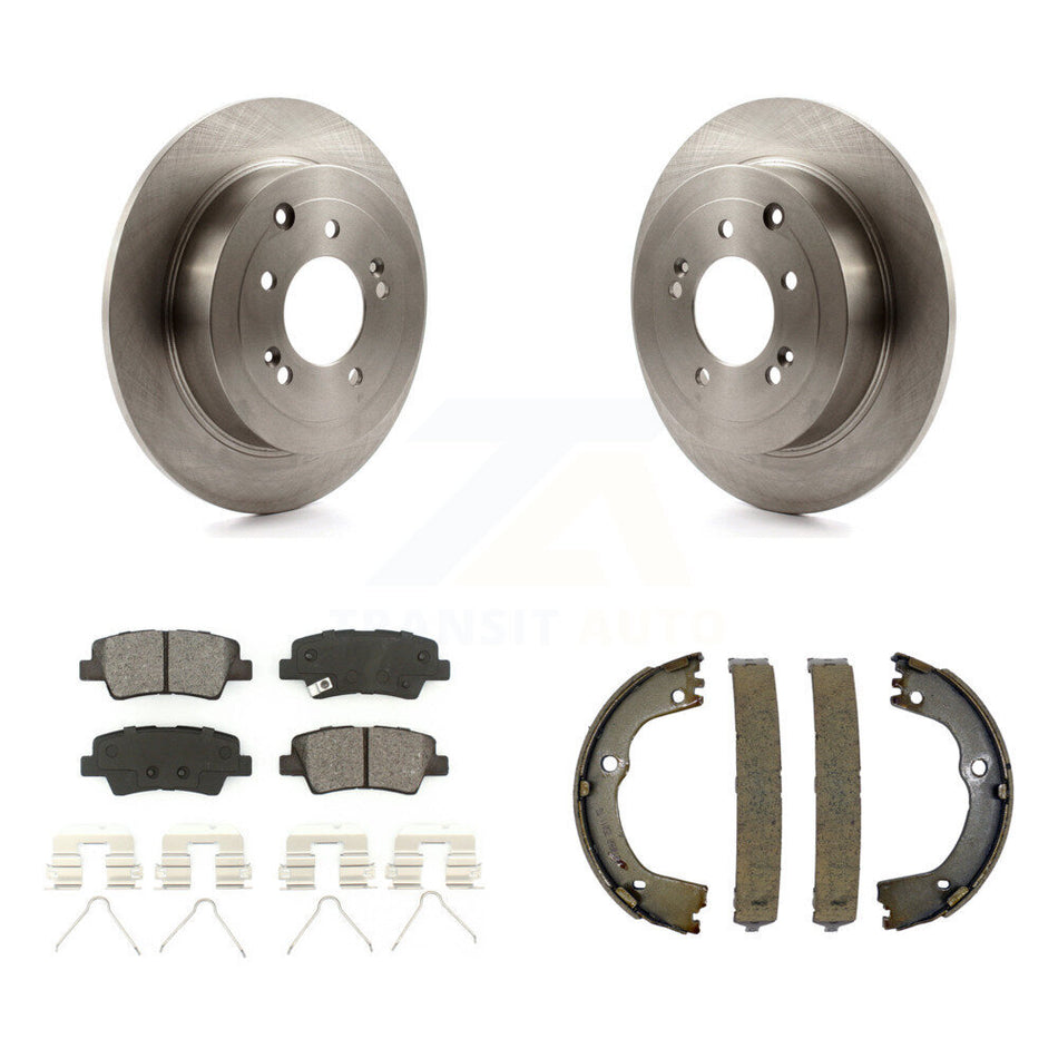 Rear Disc Rotors Semi-Metallic Pads And Parking Shoes Kit For Hyundai Tucson Kia Sportage K8S-104288