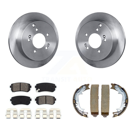 Rear Disc Rotors Semi-Metallic Pads Parking Shoes Kit For Hyundai Tucson Kia Sportage AWD K8S-104291