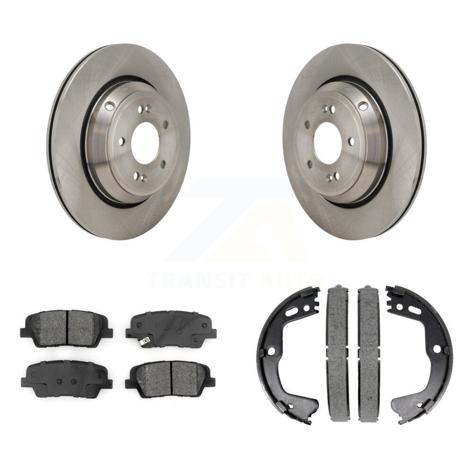 Rear Disc Rotors Semi-Metallic Pads And Parking Shoes Kit For 2018-2020 Genesis G80 3.3L K8S-104295