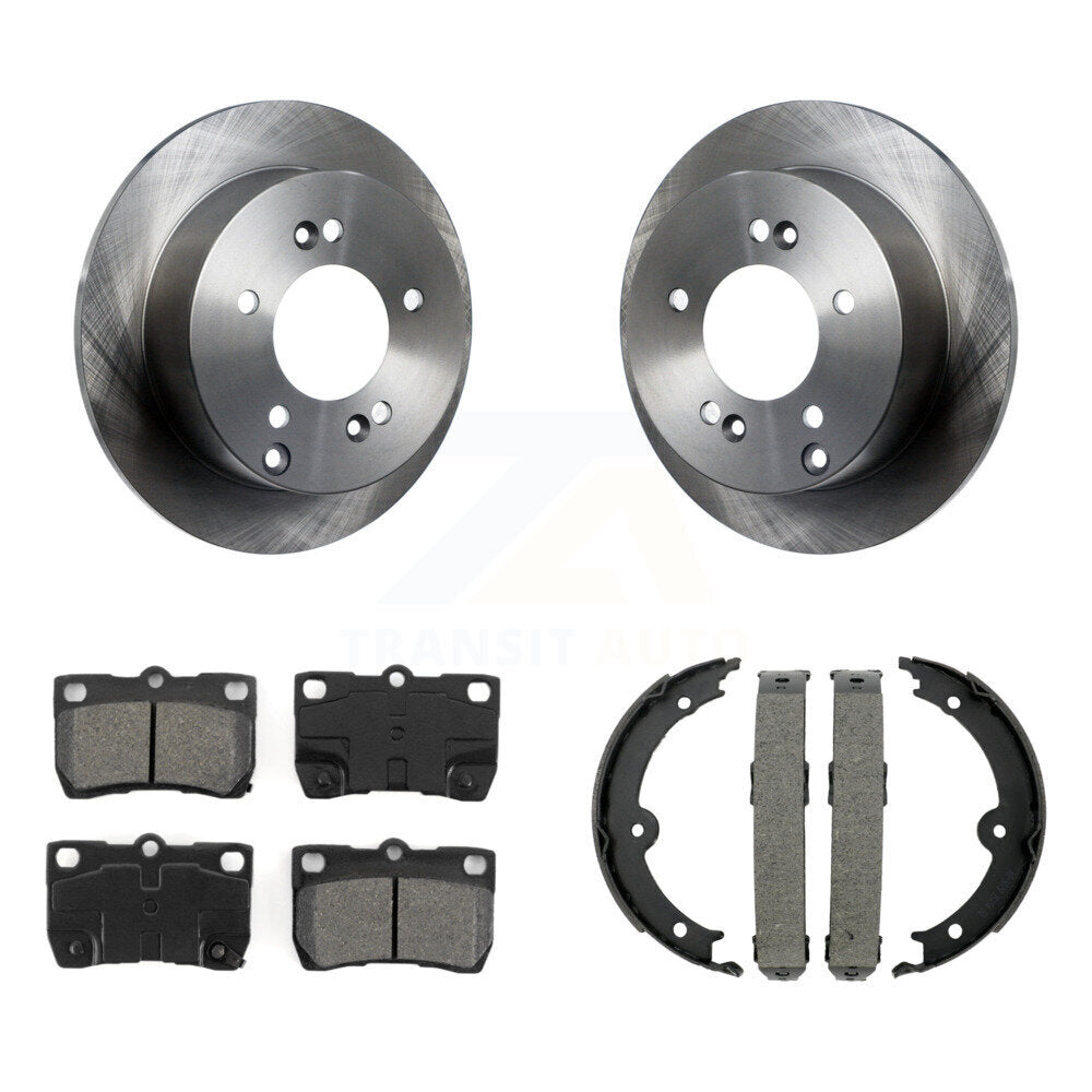 Rear Disc Rotors Semi-Metallic Pads And Parking Brake Shoes Kit For Lexus IS250 K8S-104298