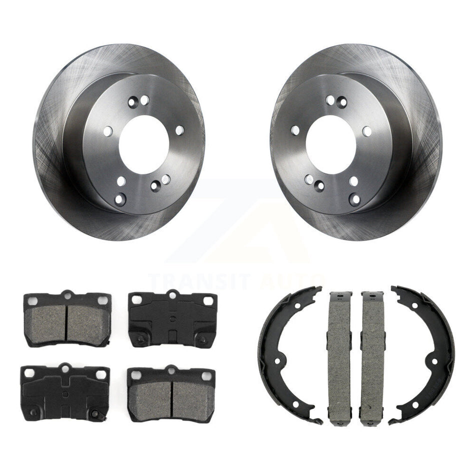 Rear Disc Rotors Semi-Metallic Pads And Parking Brake Shoes Kit For Lexus IS250 K8S-104298