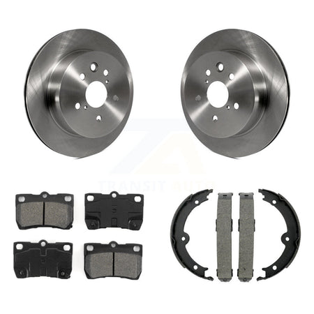 Rear Disc Rotors Semi-Metallic Pads & Parking Shoes Kit For Lexus IS250 IS350 GS350 GS300 K8S-104299