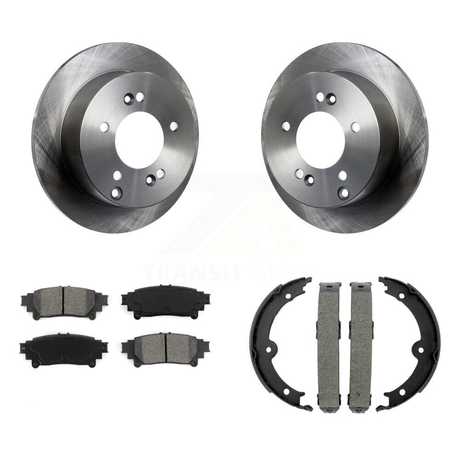 Rear Disc Rotors Semi-Metallic Pads And Parking Brake Shoes Kit For Lexus IS250 K8S-104300