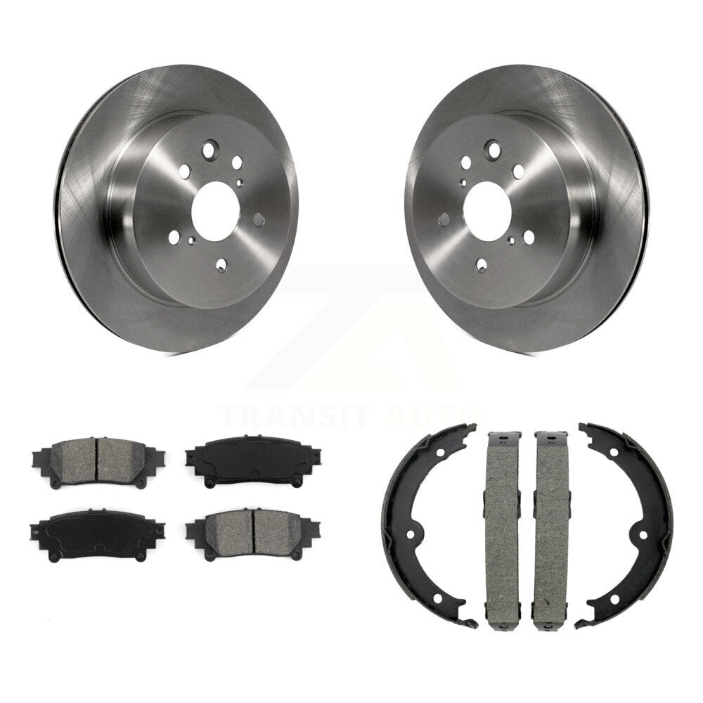 Rear Disc Rotors Semi-Metallic Pads And Parking Brake Shoes Kit For Lexus IS350 IS250 K8S-104301