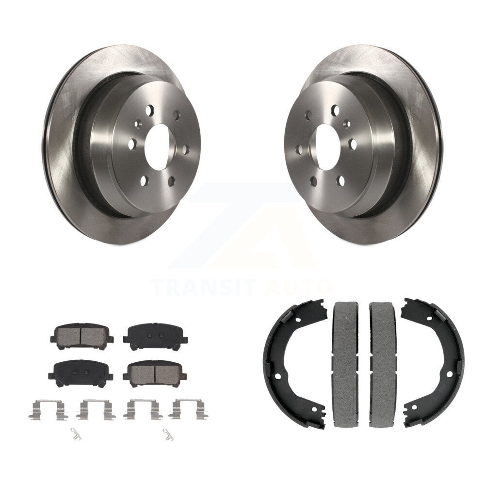 Rear Disc Rotors Semi-Metallic Pads & Parking Shoes Kit For Chevrolet Colorado GMC Canyon K8S-104303