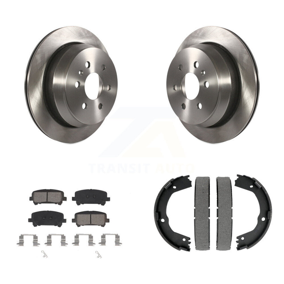 Rear Disc Rotors Semi-Metallic Pads & Parking Shoes Kit For Chevrolet Colorado GMC Canyon K8S-104303