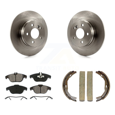Rear Disc Rotors Semi-Metallic Pads & Parking Shoes Kit For Mercedes-Benz C300 C250 C230 K8S-104305
