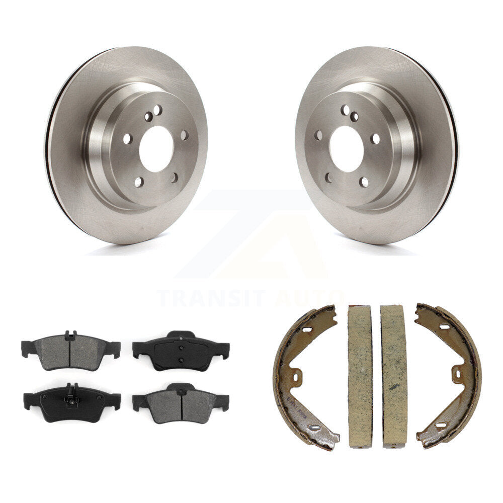 Rear Disc Rotors Semi-Metallic Pads Parking Shoes Kit For Mercedes-Benz E350 E400 CLS400 K8S-104307