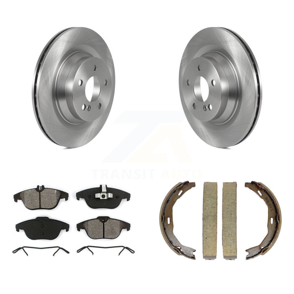 Rear Disc Rotors Semi-Metallic Pads And Parking Brake Shoes Kit For Mercedes-Benz E550 K8S-104308