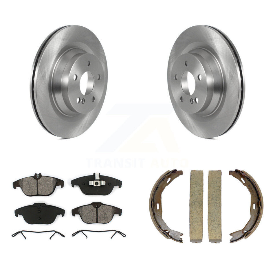 Rear Disc Rotors Semi-Metallic Pads And Parking Brake Shoes Kit For Mercedes-Benz E550 K8S-104308