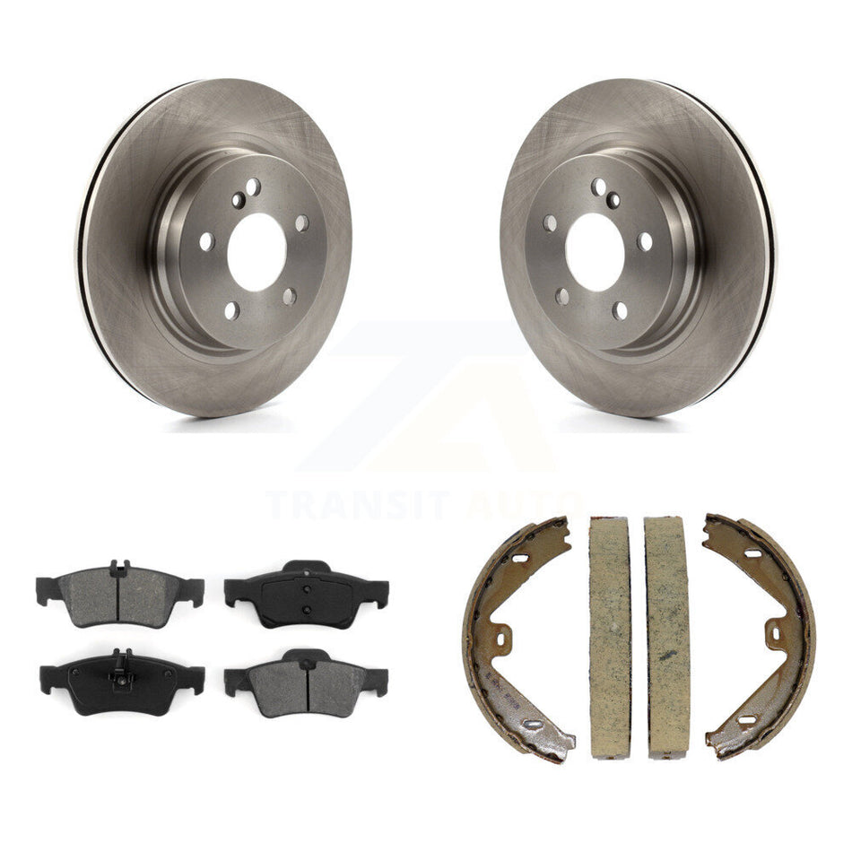 Rear Disc Rotors Semi-Metallic Pads And Parking Brake Shoes Kit For Mercedes-Benz E550 K8S-104309