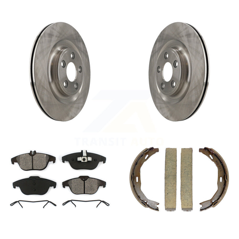 Rear Disc Rotors Semi-Metallic Pads And Parking Brake Shoes Kit For Mercedes-Benz E400 K8S-104312