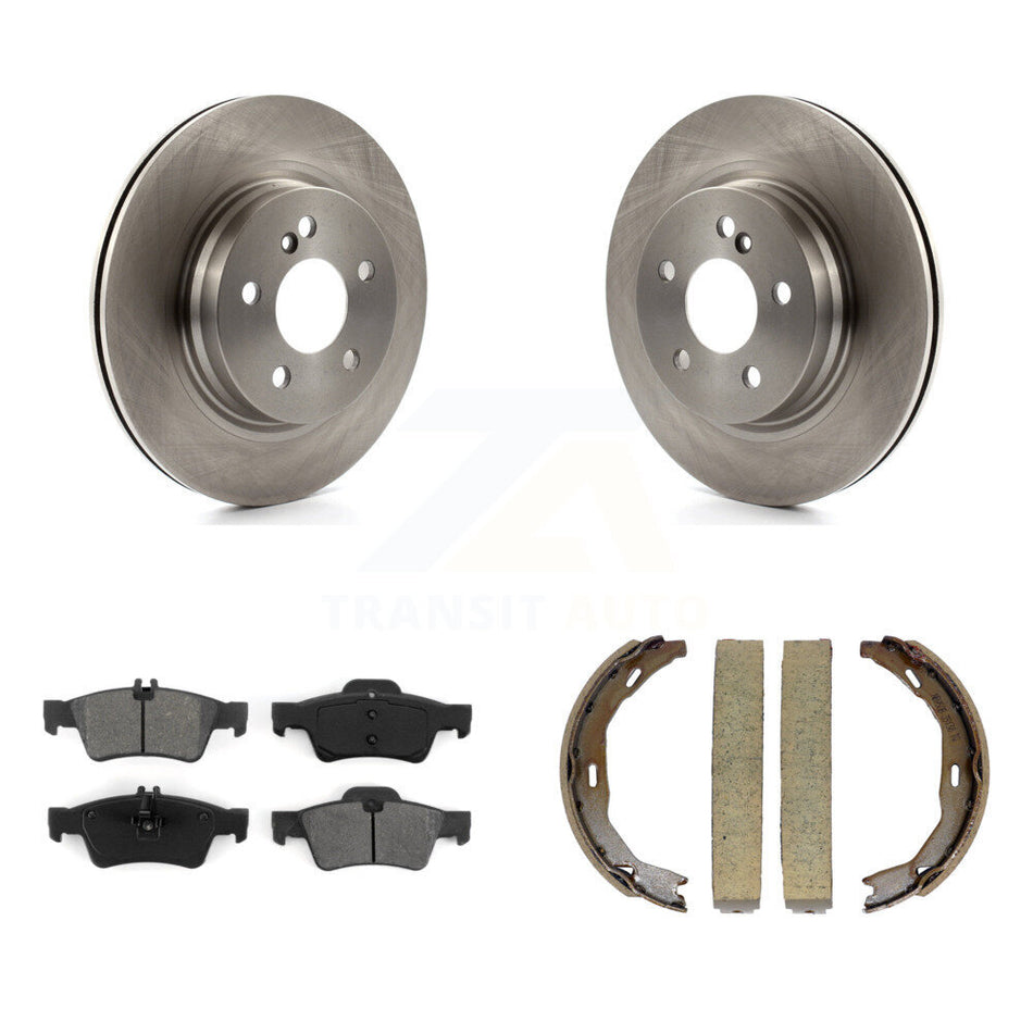 Rear Disc Rotors Semi-Metallic Pads And Parking Brake Shoes Kit For Mercedes-Benz E550 K8S-104313