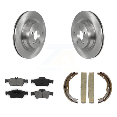 Rear Disc Rotors Semi-Metallic Pads And Parking Brake Shoes Kit For Mercedes-Benz E550 K8S-104314