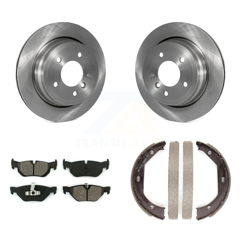 Rear Disc Rotors Semi-Metallic Pads Parking Shoes Kit For BMW 328i xDrive X1 328xi 325xi K8S-104324