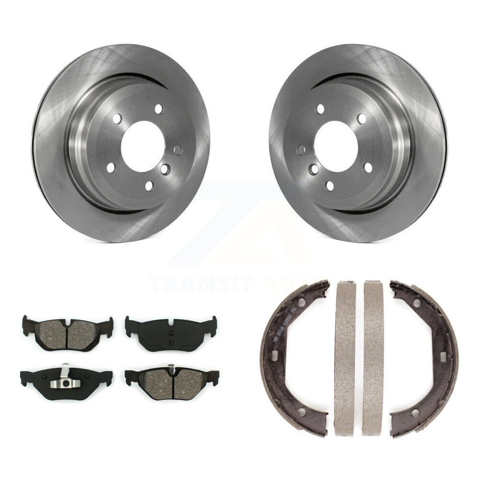 Rear Disc Rotors Semi-Metallic Pads Parking Shoes Kit For BMW 328i xDrive X1 328xi 325xi K8S-104324