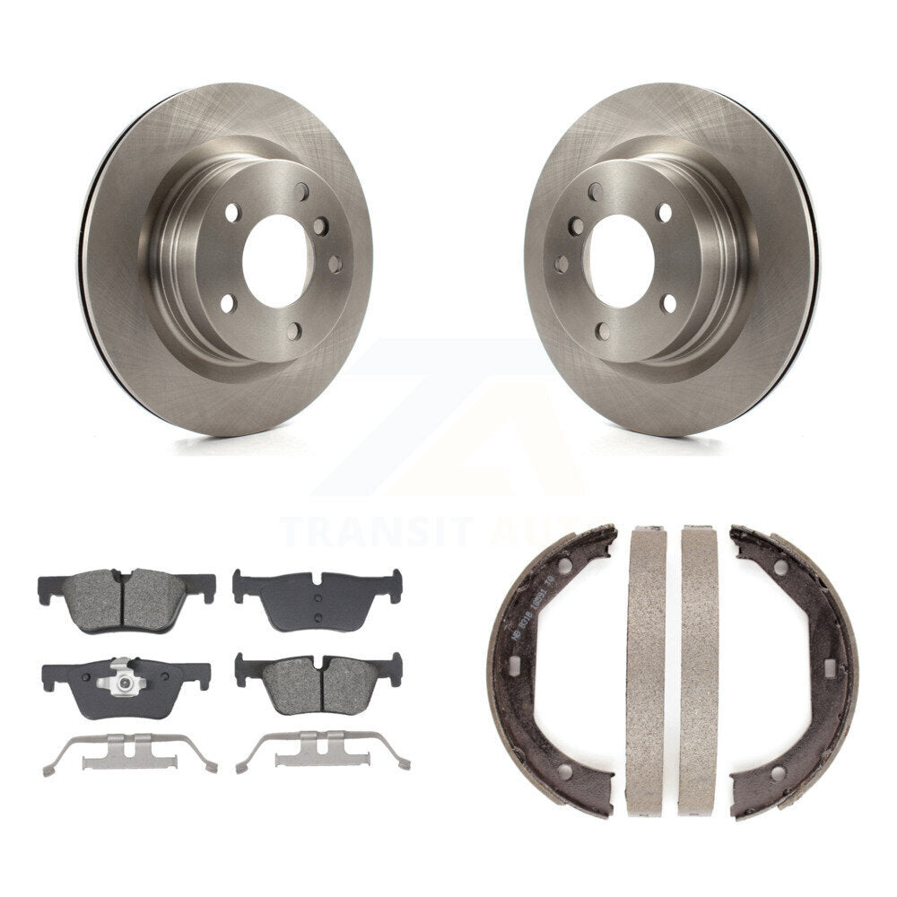 Rear Disc Rotors Semi-Metallic Pads Parking Shoes Kit For BMW 328i Convertible with 2.0L K8S-104325