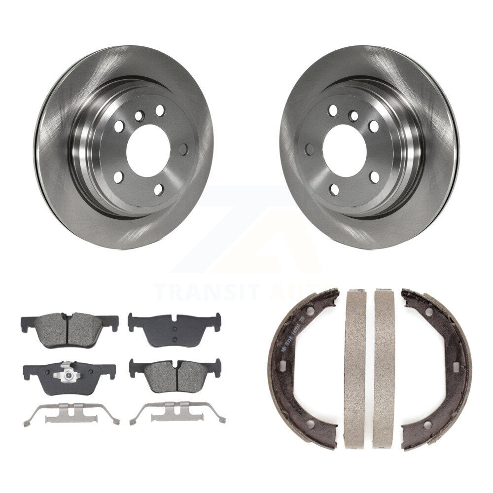Rear Disc Rotors Semi-Metallic Pads Parking Shoes Kit For BMW 328i xDrive 330i 320i 428i K8S-104331