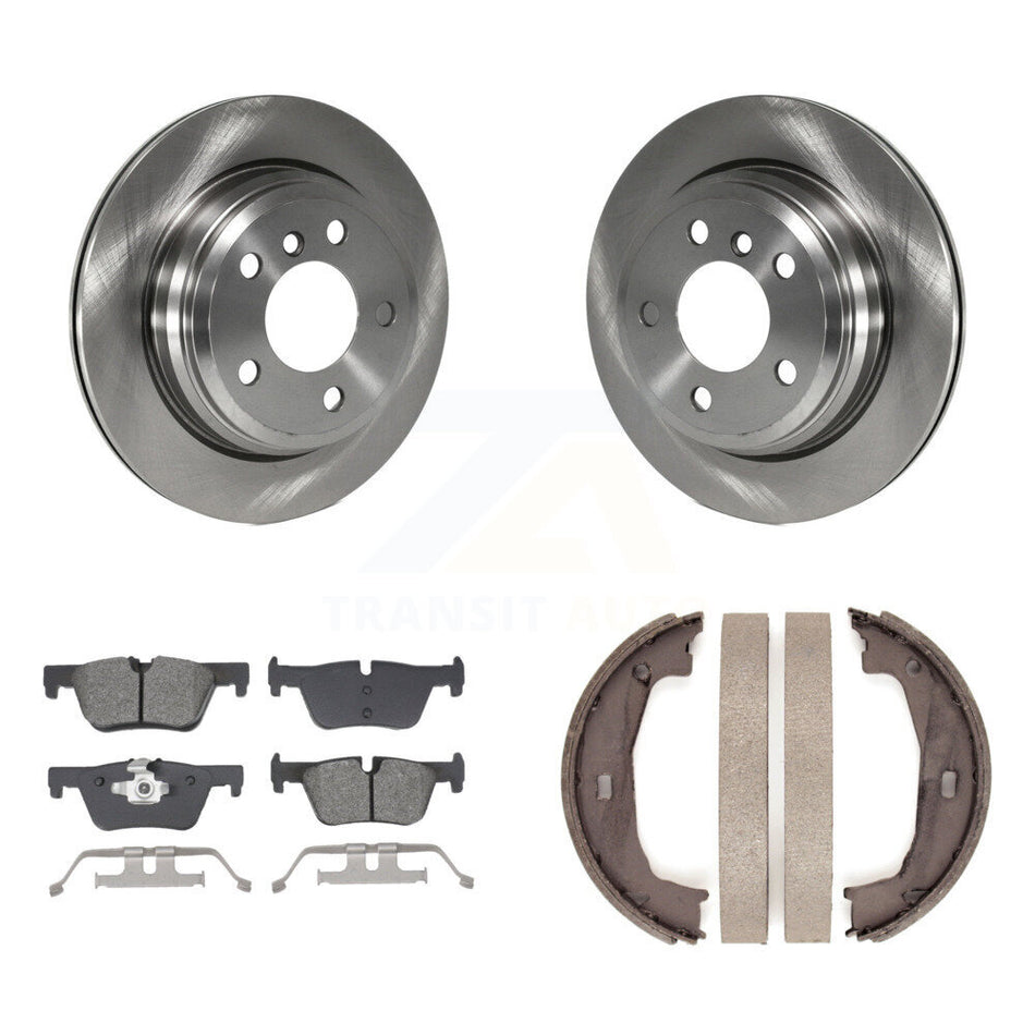 Rear Disc Rotors Semi-Metallic Pads Parking Shoes Kit For BMW 320i xDrive 428i Gran Coupe K8S-104335