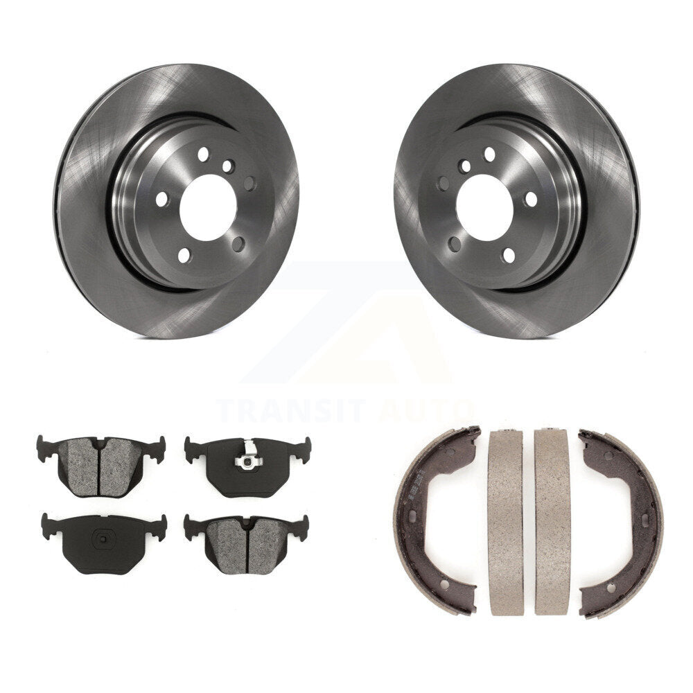 Rear Disc Rotors Semi-Metallic Pads And Parking Brake Shoes Kit For 2004-2010 BMW X3 K8S-104344
