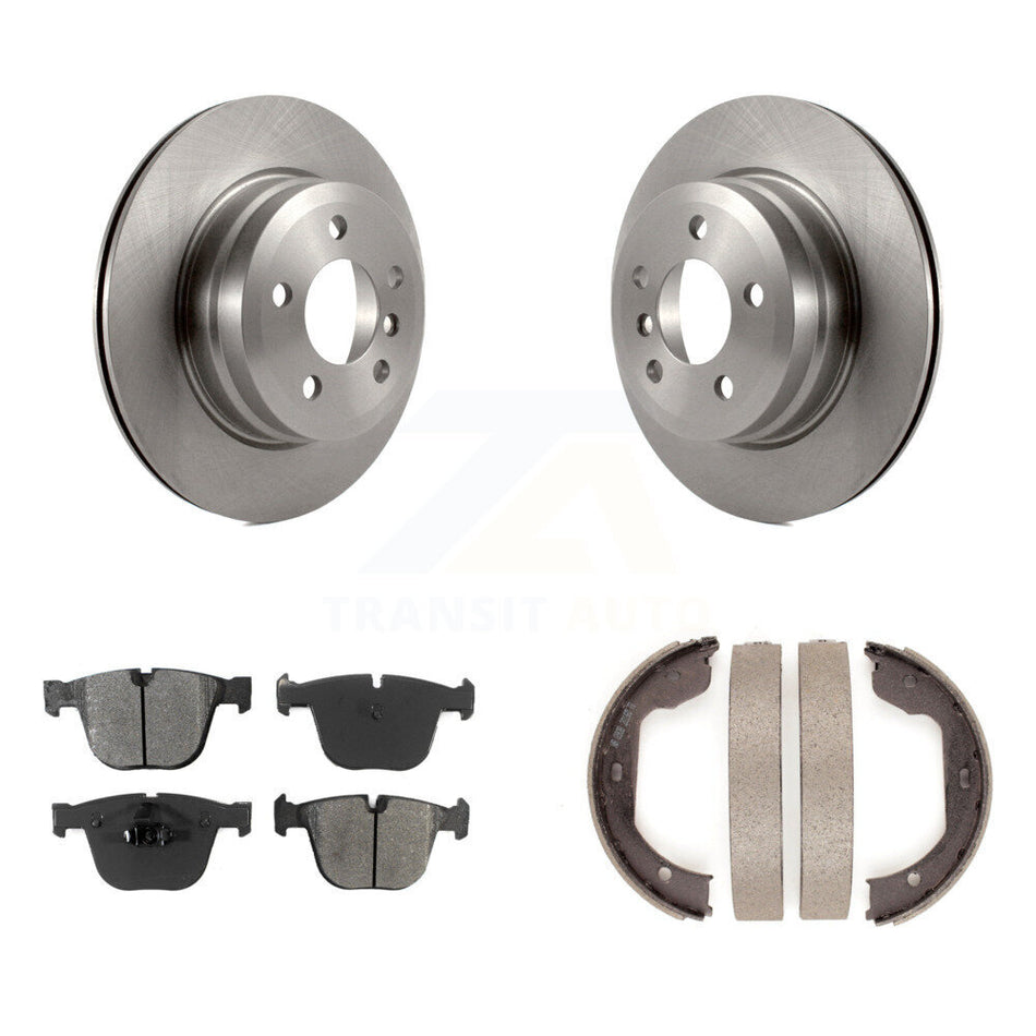 Rear Disc Rotors Semi-Metallic Pads Parking Shoes Kit For 09 BMW X6 xDrive35i From 10 08 K8S-104346