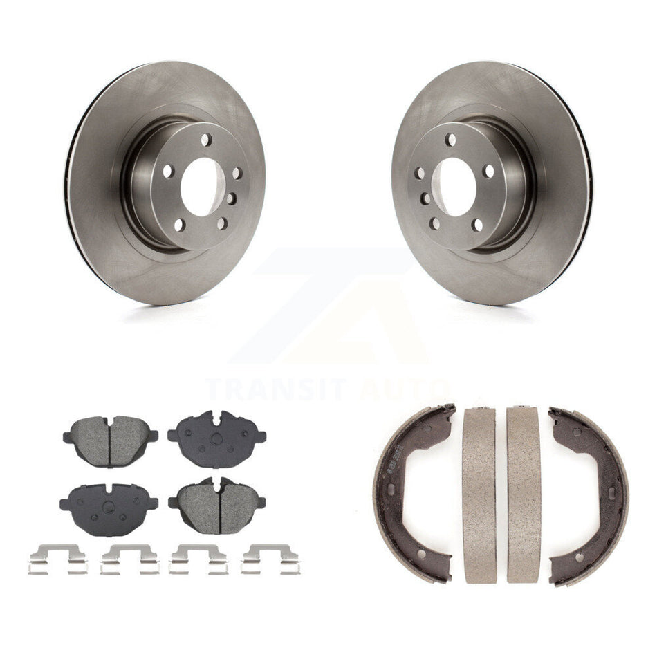 Rear Disc Rotors Semi-Metallic Pads And Parking Brake Shoes Kit For 2011 BMW X3 xDrive28i K8S-104347
