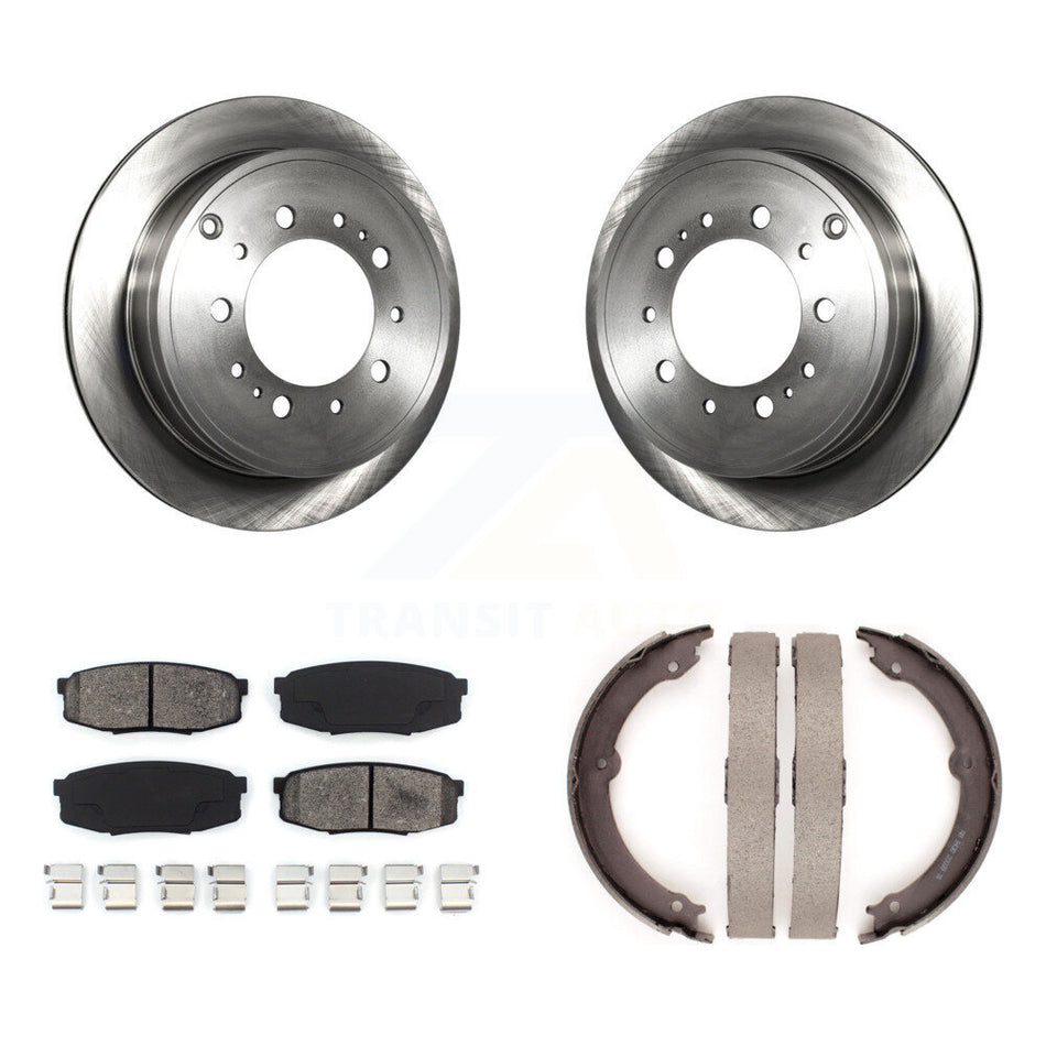 Rear Disc Rotors Semi-Metallic Pads And Parking Shoes Kit For Toyota Tundra Sequoia Lexus K8S-104352